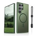 Dizn Magnetic Case for Samsung Galaxy S23 Ultra Case,[Not Fit S23],Compatible with MagSafe,with Strap,Matte Translucent Cover,Military Grade Shockproof Protection,Magnetic Phone Fundaq S 23Ultra,Green