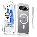 Dizn Magnetic for Google Pixel 10 Pro XL Case:[Not Fit Pixel 10/10 Pro],with Tempered Glass Screen Protector,Strap,Compatible with MagSafe,Matte Shockproof Cover Funda Protective 10Pro XL,White