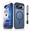 Dizn Magnetic for Google Pixel 9/Pixel 9 Pro Case,[Not Fit Pixel 9 Pro XL],with 2 Tempered Glass Screen Protector,MagSafe Fit,Military-Grade Translucent Shockproof Protective for 9/9Pro, Sapphire Blue