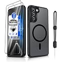 Dizn Magnetic for Samsung Galaxy S21 Plus Case:[Compatible with MagSafe], with Explosion-Proof film,Strap,Matte Translucent Case,Military Grade Shockproof Protective for 6.7-Inch Samsung S21+ 5G,Black