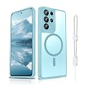 Dizn Magnetic for Samsung Galaxy S21 Ultra Case:[???????????? ???????????? ????????????], Fit for MagSafe,with Band,Matte Military-Grade Shockproof Protective for S21 Ultra,Light Blue