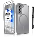 Dizn Magnetic for Samsung Galaxy S22 Plus Case:with 2 Pcs Explosion-Proof Film,with Strap, Compatible with MagSafe, Military-Grade Protective 6.6-Inch Samsung Galaxy S22 Plus,Grey