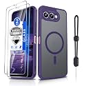 Dizn Magnetic for T-Mobile Revvl 8 Phone Case,[Not Fit Revvl 8 Pro],with Tempered Glass Screen Protector,Compatible with MagSafe,with Strap,Military-Grade Protective for T-Mobile Revvl 8, Purple