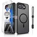 Dizn Magnetic for T-Mobile Revvl 8 Phone Case,[Not Fit Revvl 8 Pro] with Tempered Glass Screen Protector,Strap,Compatible with MagSafe,Military-Grade Protective T-Mobile Revvl 8,Black