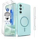 Dizn for Samsung Galaxy A35 5G Phone Case with 2Screen Protector,Phone Lanyard,Fit for MagSafe,Camera Bumper Protection,Shockproof,Magnetic Thin Translucent,for Samsung Galaxy A35 6.6-inch Cover,Mint