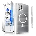 Dizn for Samsung Galaxy A42 Case,A42 Phone Case with Tempered Glass Screen Protector,[Compatible with MagSafe] Wireless Charging,Matte Translucent,Military-Grade Shockproof for 6.6-Inch A42,White