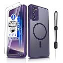 Dizn for Samsung Galaxy S20 FE Case,[Not Fit S20],with Tempered Glass Screen Protector,[Compatible with MagSafe], with Strap, Magnetic &amp; Military Grade Shockproof Protective S 20FE (6.5"),Dark Purple