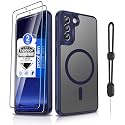 Dizn for Samsung Galaxy S21 Case: with Explosion-Proof Film,Phone Strap, [Compatible with MagSafe], Military Grade Shockproof Soft Case Protective 6.2-Inch Samsung S 21 5G,Blue