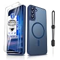 Dizn for Samsung Galaxy S21 FE Phone Case:[???????????? ???????????? ????????????][Compatible with MagSafe] Wireless Charging,with Screen Protector &amp; Strap,Full Camera Protective S21FE,Funda para S21FE,Sapphire Blue