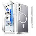 Dizn for Samsung Galaxy S21 FE Phone Case:[???????????? ???????????? ????????????][Compatible with MagSafe] with Tempered Screen Protector,Slim Cover,with Strap &amp; Military Lens Protector S 21FE,Funda para S21FE,White