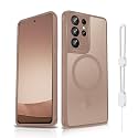 Dizn for Samsung Galaxy S21 Ultra Case:[???????????? ???????????? ????????????],Protective Lens,with Strap,Slim Soft Touch Phone Case,Military-Grade Protective for 6.8-Inch Samsung Galaxy S21 Ultra,Brown