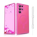 Dizn for Samsung Galaxy S22 Ultra Case:[???????????? ???????????? ????????????][Compatible with MagSafe],Slim Cover,with Strap &amp; Military Lens Protector S 22 Ultra,Funda para S22 Ultra 5G,Rose Red