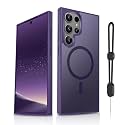 Dizn for Samsung Galaxy S23 Ultra Cover,S 23 Ultra Phone Case,[Not Fit S23],Compatible with MagSafe, with Wrist Band Matte Translucent &amp; Military-Grade Magnetic Shockproof, S23Ultra, Dark Purple