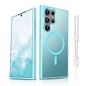 Dizn for Samsung Galaxy S23 Ultra Cover,S 23 Ultra Phone Case,[Not Fit S23],Compatible with MagSafe, with Wrist Band Matte Translucent &amp; Military-Grade Magnetic Shockproof,S 23Ultra,Teal