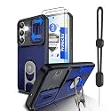 Dizn for Samsung Galaxy S25 FE Case:[Not Fit Samsung S25] with 2 Screen Protector,Slide Camera Cover Lens Protector,360°Kickstand,Military-Grade Shockproof for 6.5-Inch Galaxy S25FE,Blue