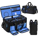 DJ Cable Bag with Detachable Dividers for Equipment and Music Gear, Blue