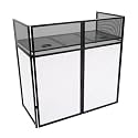 Dj Facade Booth Stand,Portable Dj Table For Equipment Controller,Foldable Aluminum Alloy Display Rack With Carrying Bag, Heavy Duty Up To 44 Lbs, White Professional Stage Booth For Events (black)