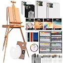 DJAR 169-Piece Wooden French Easel Art Painting Kit for Adults