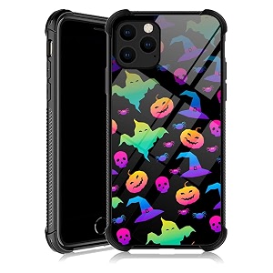 djsok case compatible with iphone 12 mini ghost pumpkin halloween with 4 corners shockproof protection soft silicone tpu bumper and hard pc pattern back case for iphone 12 mini