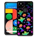 DJSOK Compatible with Google Pixel 5 Case,Ghost Pumpkin for Girl Men Drop Protection Pattern with Soft TPU Bumper Case for Google Pixel 5