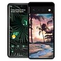 DJSOK Compatible with Google Pixel 6 Pro Case,Beach Palms Sunset for Girl Men Drop Protection Pattern with Soft TPU Bumper Case for Google Pixel 6 Pro