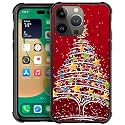 DJSOK Compatible with iPhone 14 Case, Christmas Tree with 4 Corners Shockproof Protection Soft Silicone TPU Bumper and Hard PC Pattern Back Case for iPhone 14