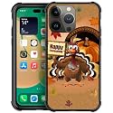 DJSOK Compatible with iPhone 14 Case, Thanksgiving Turkey Pumpkin with 4 Corners Shockproof Protection Soft Silicone TPU Bumper and Hard PC Pattern Back Case for iPhone 14