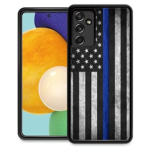 djsok compatible with samsung galaxy a14 5g casethin blue line flag for girl men drop protection pattern with soft tpu bumper case for samsung galaxy a14 5g