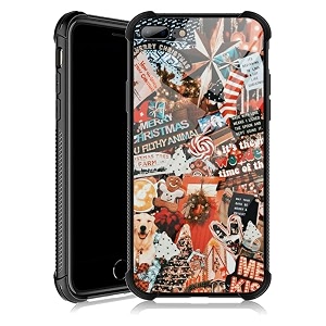 iphone 8 plus case christmas collage dog love heart iphone 7 plus cases with 4 corners shockproof protection soft silicone tpu bumper and hard pc pattern back case for iphone 78 plus