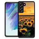 DJSOK Compatible with Samsung Galaxy S23 Plus Case,Sunflower Field for Girl Men Drop Protection Pattern with Soft TPU Bumper Case for Samsung Galaxy S23 Plus