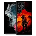 DJSOK Compatible with Samsung Galaxy S23 Ultra Case,Samurai Dark for Girl Men Drop Protection Pattern with Soft TPU Bumper Case for Samsung Galaxy S23 Ultra
