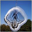 DJUAN Reflective Angel Wind Spinners Outdoor Garden Decor,Sparkly Angel Ornaments Bird Devices Deterrent to Scare Birds Away from Yard Patio Farm,Cherub Decor Metal Wind Spinners Gifts for Mom, Women