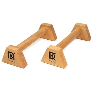 woodpower - powerbars wooden parallettes push up bars joint-friendly beech wood calisthenics equipment for home durable handstand trainer push up handles for floors xl xs long