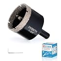 DKIBBITH 1-3/4" Diamond Hole-Saw Bits with Pilot Drill Bit - 1-3/4" Diamond Tipped Tile Hole Saws with Guiding Bit for Porcelain Tile Ceramic Pottery Granite Stone Glass Bottles 45mm.