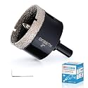 DKIBBITH 2" Diamond Hole-Saw Bits with Pilot Drill Bit - 2" Diamond Tipped Tile Hole Saws with Guiding Bit for Porcelain Tile Ceramic Pottery Granite Stone Glass Bottles 50mm.