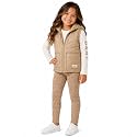 DKNY Girls 3 Piece Puffer Vest Shirt and Flare Leggings Set