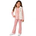 DKNY Girls 3 Piece Puffer Vest Shirt and Flare Leggings Set