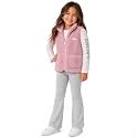 DKNY Girls 3 Piece Puffer Vest Shirt and Flare Leggings Set