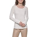 DKNY Women's Crewneck Long Sleeve Layering Top