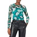 DKNY Women's Mesh Side Ruching Lightweight Sportswear Top