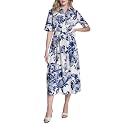 DKNY Women39s Short Sleeve Cotton Poplin Collared