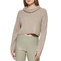 DKNY Women's Turtleneck All-Day Comfort Cropped Sportswear Sweater