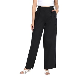 DL Woman Grey Solid Mid-Rise Trousers