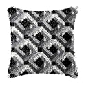 DL-YTG DIY Latch Hook Kits Throw Pillow Flowers Cover Rug Pattern Color Printed Canvas16X17 inch, Crochet Needlework Crafts for Adults