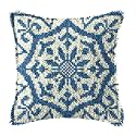 DL-YTG DIY Latch Hook Kits Throw Pillow Flowers Cover Rug Pattern Color Printed Canvas16X17 inch, Crochet Needlework Crafts for Adults