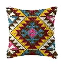 DL-YTG DIY Latch Hook Kits Throw Pillow Flowers Cover Rug Pattern Color Printed Canvas16X17 inch, Crochet Needlework Crafts for Adults