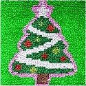 DL-YTG Latch Hook Kits Rug Christmas Tree Crochet Yarn Cushion Colour Pre-Printed Canvas Cover Rug Needlework DIY Hook and Latch Kit Christmas Home Decoration 30x30cm/12 X12in