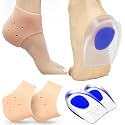 DLALA 2 Pcs Combo Silicone Heel Pads for Pain Relief – Gel Heel Cups & Cushions for Plantar Fasciitis, Soft Reusable Foot Support, Heel Protector for Men & Women