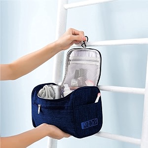 dlala household grooming kit travel bag for cosmetic makeup pouch makeup bag kit storage organizer travel toiletry vanity bag with compartment for women blue