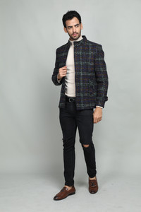 dlanxa tweed checkered coat for men